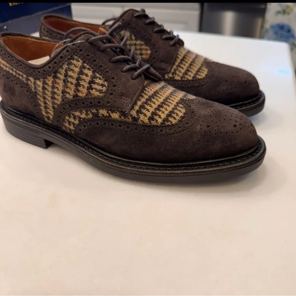 Ralph Lauren Asher Wool & Suede Wingtip Oxford Shoes Unisex Men 6 Womens 7.5 NEW - Picture 7 of 7